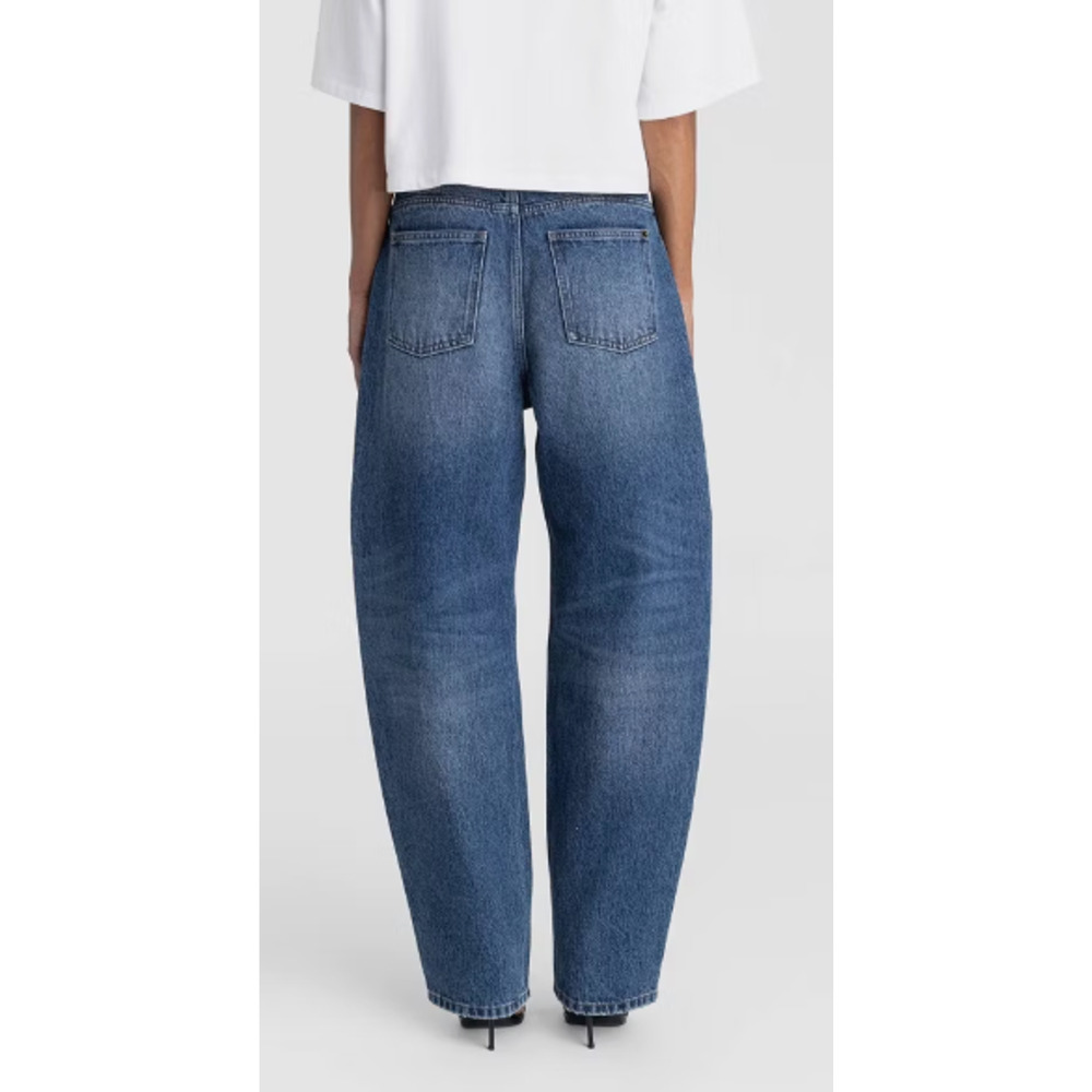 KBB by KAHLANA Women's Mid-Rise Barrel Leg 'The Lynnox Jean' - Dark Wash 22 - Picture 3 of 5